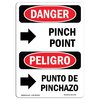 Signmission OSHA Sign, Pinch Point Bilingual, 10in X 7in Alum, 7" W, 10" L, Spanish, OS-DS-A-710-VS-1718 OS-DS-A-710-VS-1718